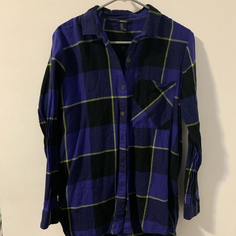 Blue and black flannel